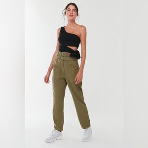 URBAN OUTFITTERS Black one shoulder Cut out Crop Side Tie Top Size XS-TP